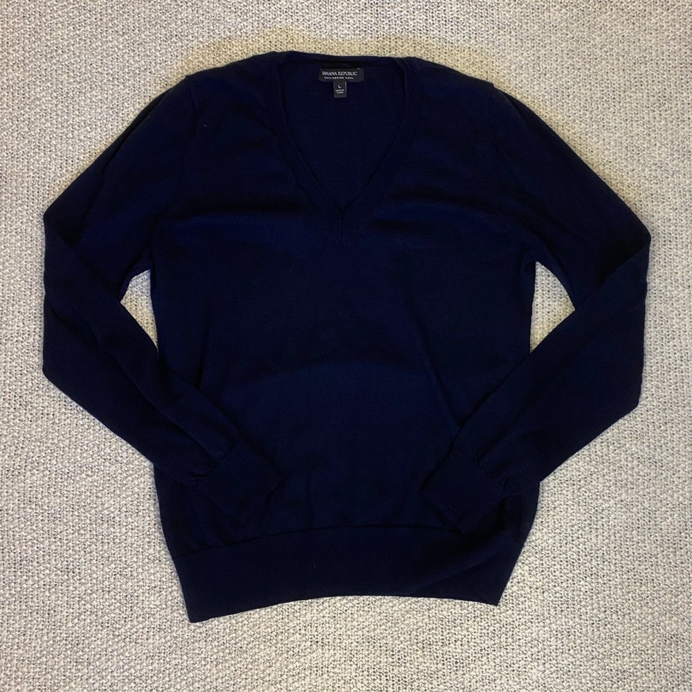 [Banana Republic] Navy merino wool sweater, L